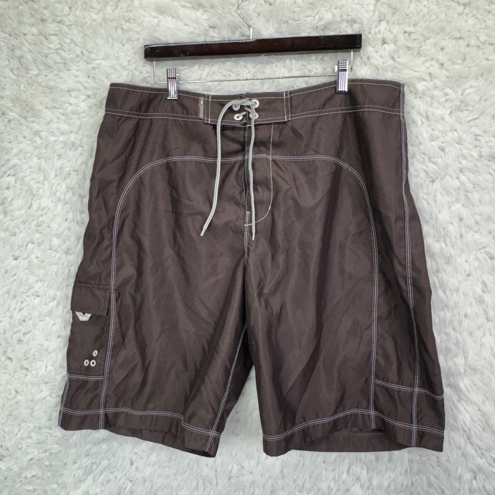 American Eagle Board Shorts 38 Brown AE 77 Surf Beach Swim Trunks‎ Cargo Pocket